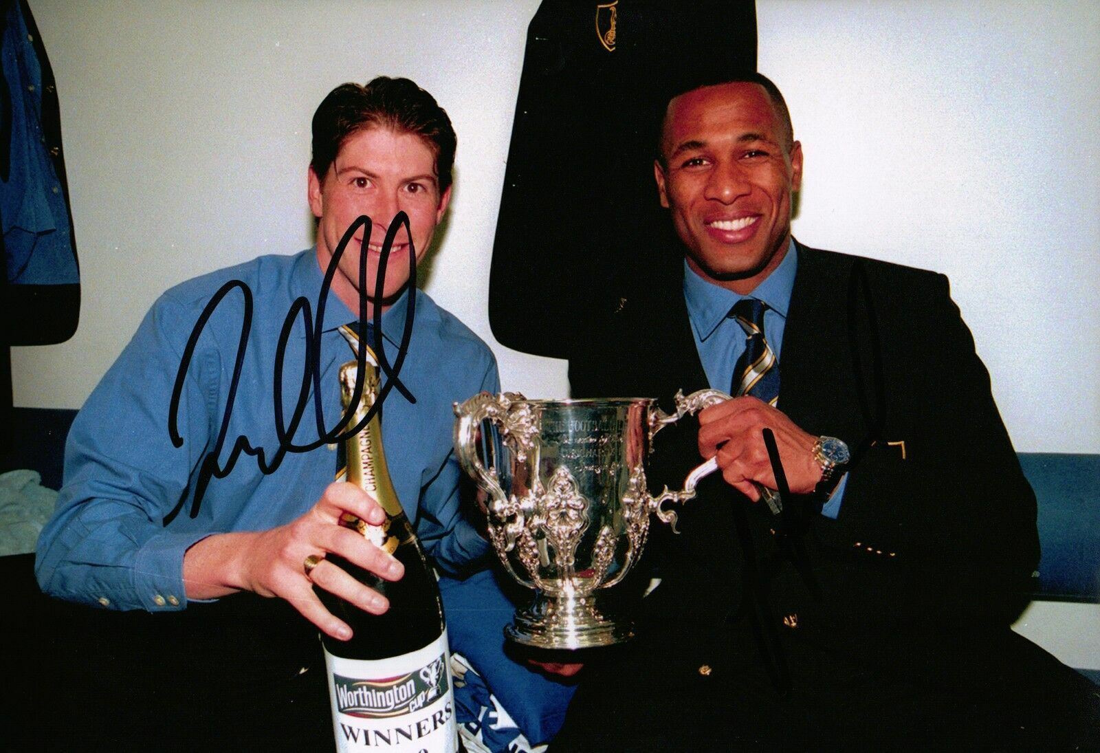 Les Ferdinand & Darren Anderton Signed 12X8 Photo Poster painting SPURS AFTAL COA (1643)