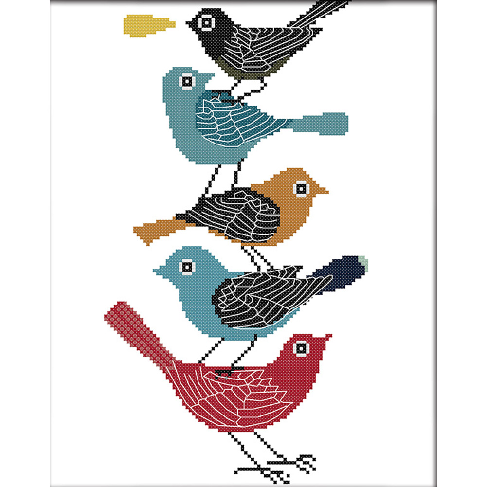 

Folded Bird - 14CT Stamped Cross Stitch - 34*29CM, 501 Original