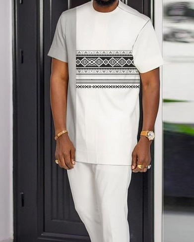 Men's Casual Colorblock Walking Suit-053