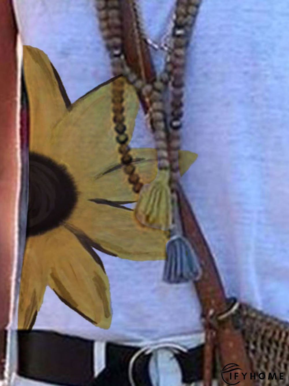 White Casual Sleeveless T-shirt | IFYHOME