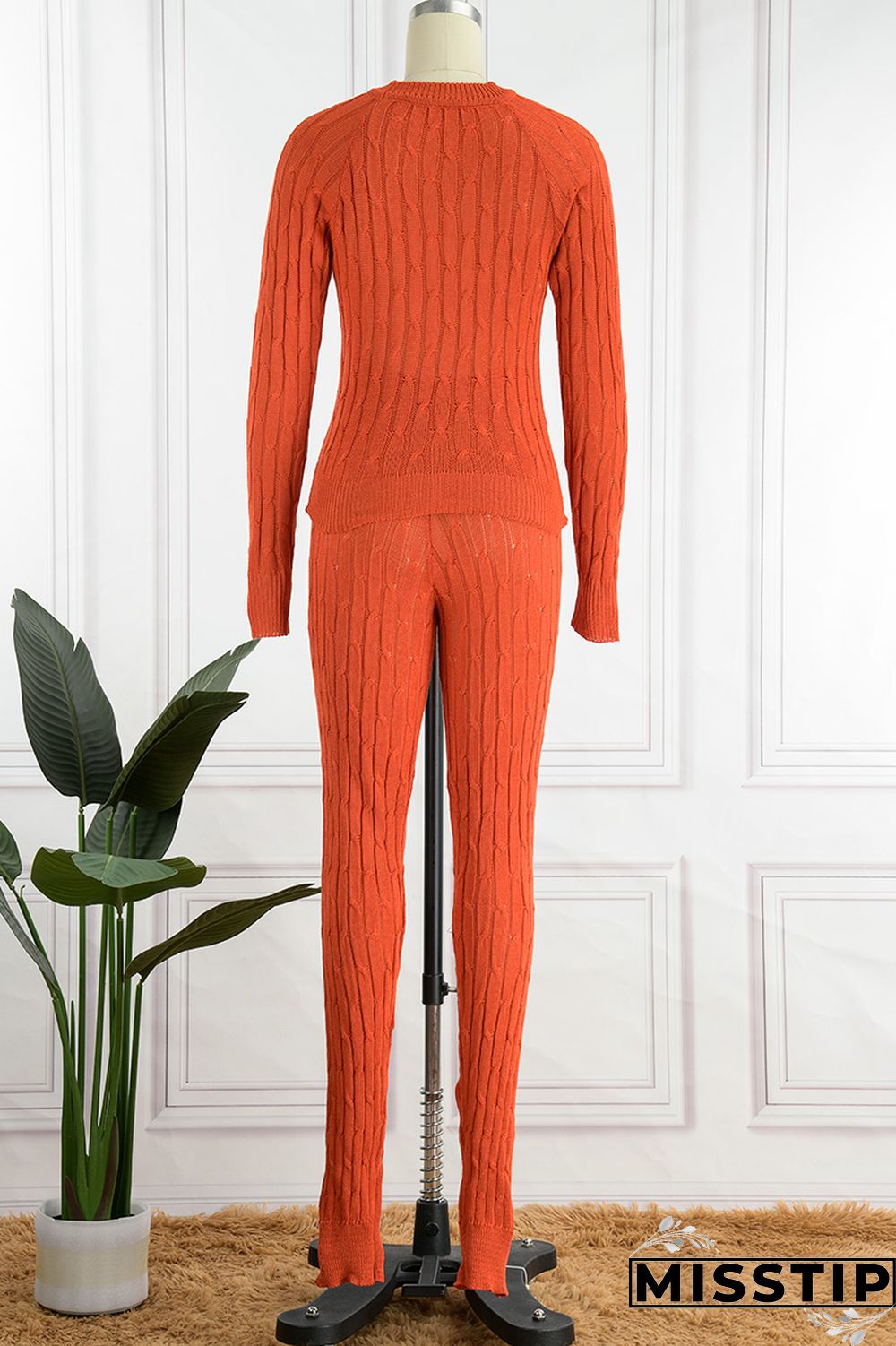 Rose Red Fashion Casual Solid Patchwork O Neck Long Sleeve Two Pieces