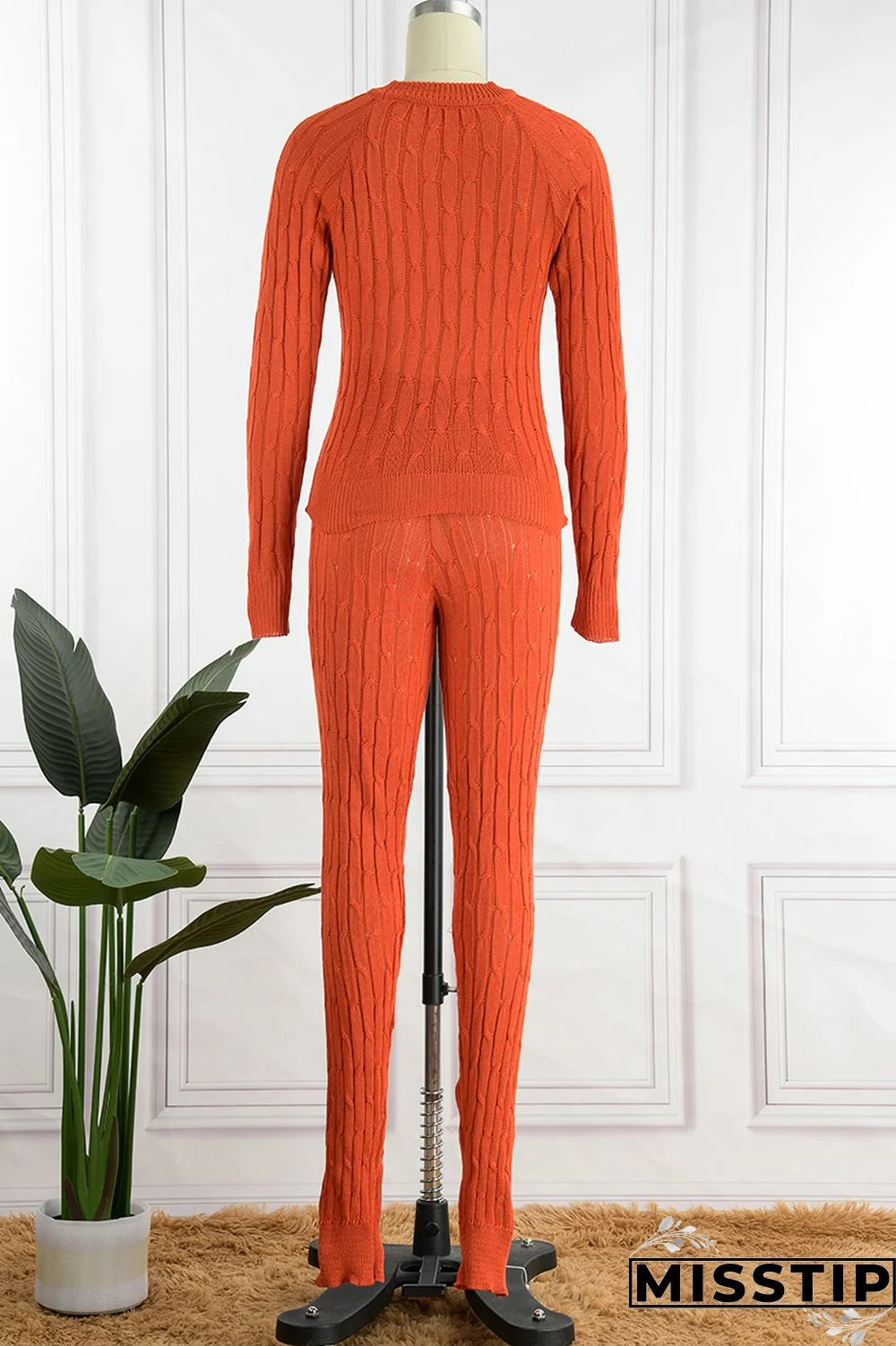 Rose Red Fashion Casual Solid Patchwork O Neck Long Sleeve Two Pieces