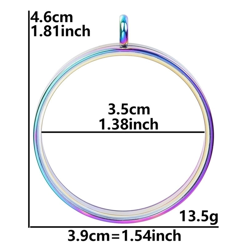 2 Pieces 304 Stainless Steel 18K Gold Plated Circle Solid Color Polished Pendant