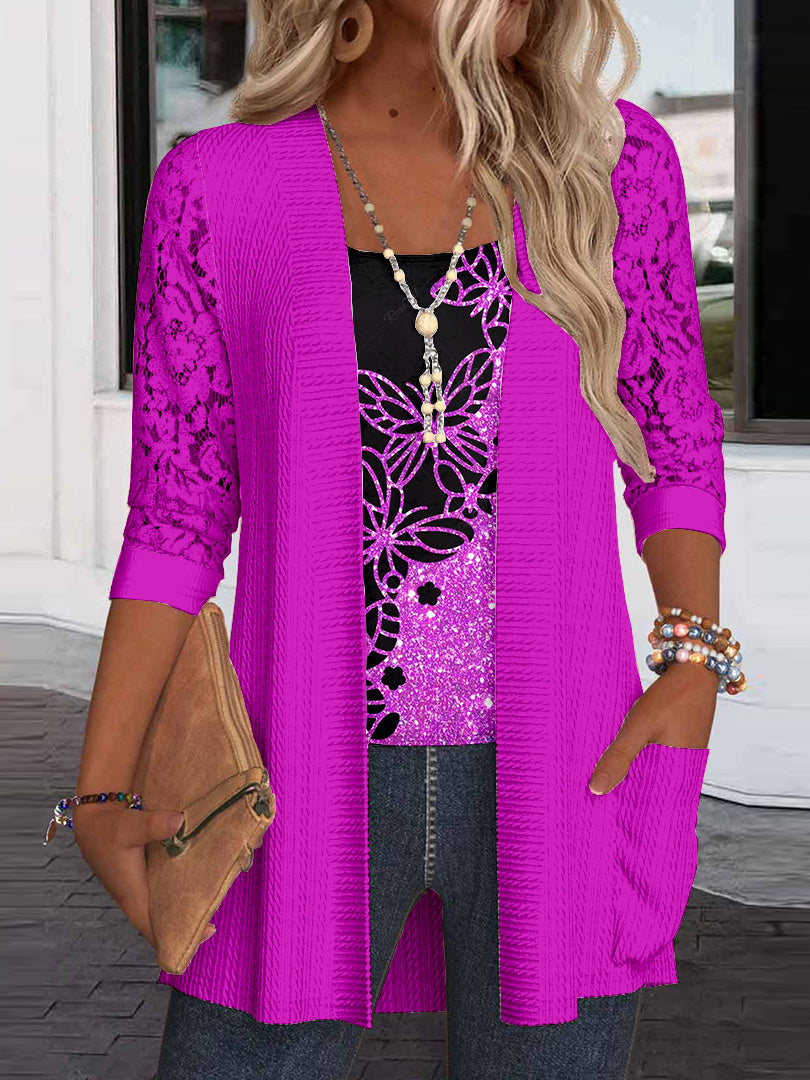 Women Half Sleeve V-neck Solid Color Dress