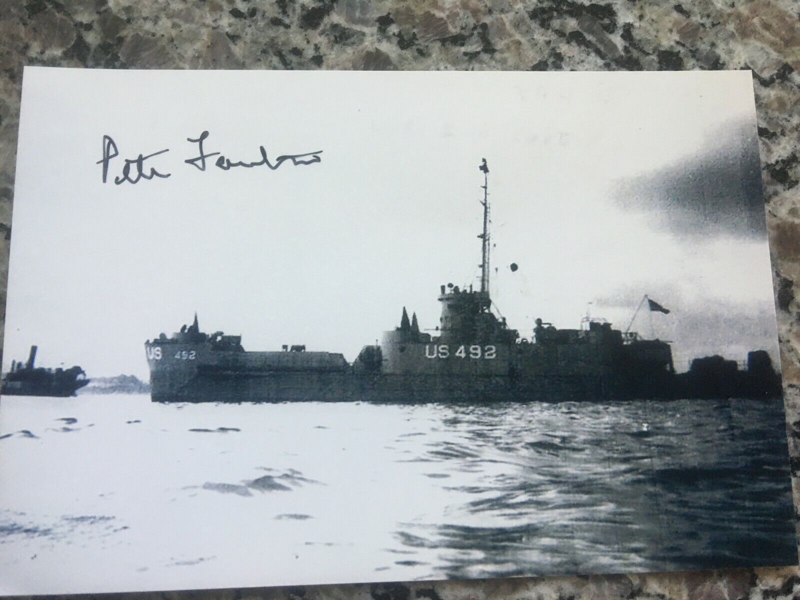 PETER FANTACONE LCI 492 D-DAY VETERAN RARE LCI 492 SIGNED Photo Poster painting