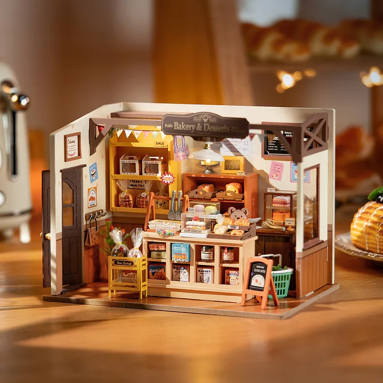 Robotime Rolife Miniature Dollhouse DIY Mini House Kit with Led