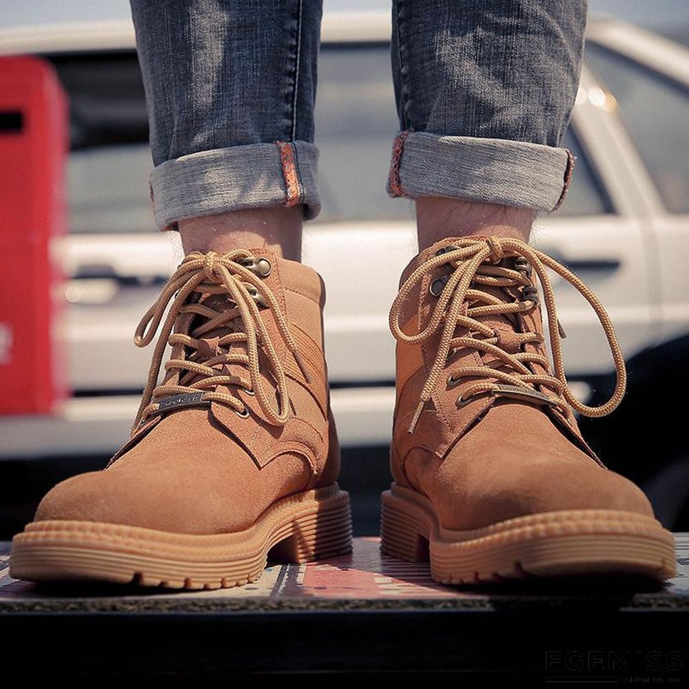 Martin Boots Mens British Outdoor Riding Casual High-Top Shoes Leather Trendy Brand | EGEMISS