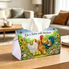 (24cm)Diamond Art Tissue Box DIY PU Napkin Cover for Home Decoration(farm chicken)