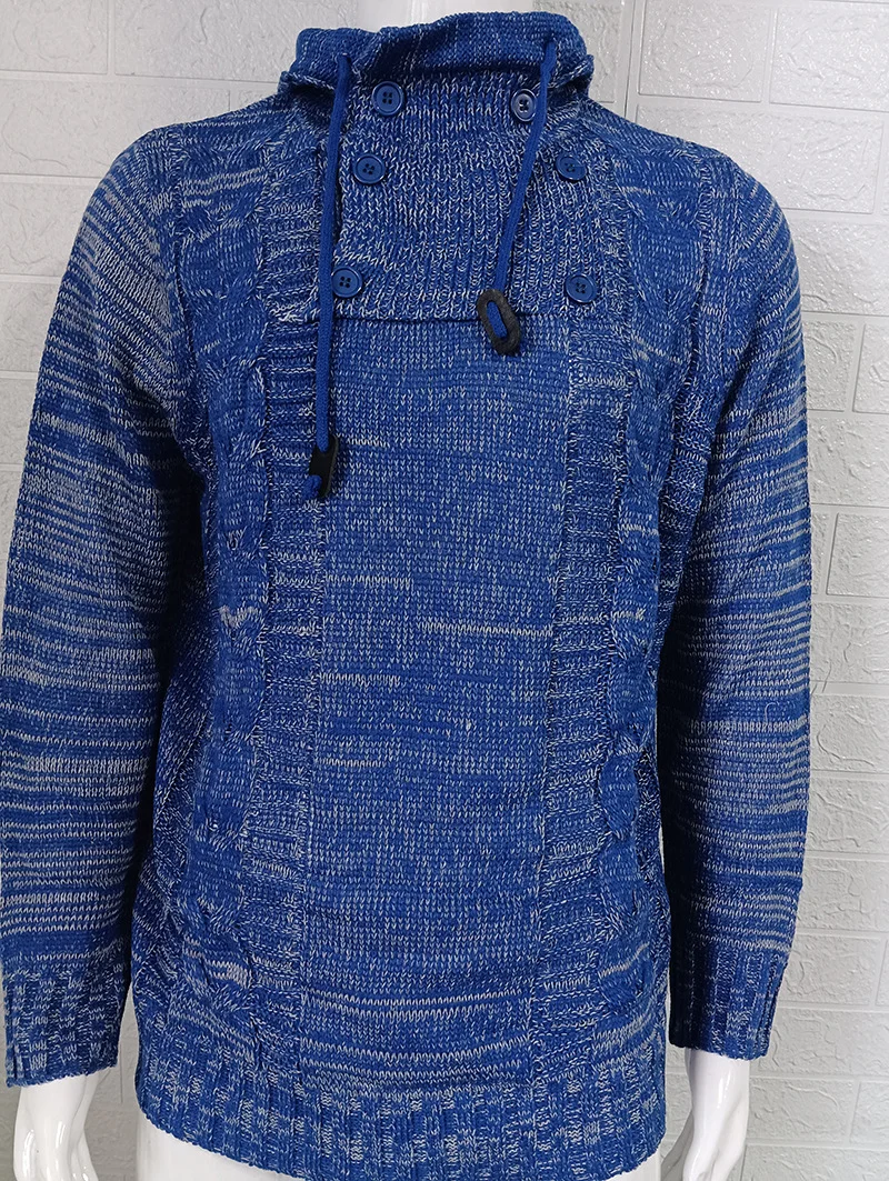 Men's Turtleneck Knitted Hooded Sweater 