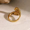 Waterdrop Zircon 18K Golden Silver Ring