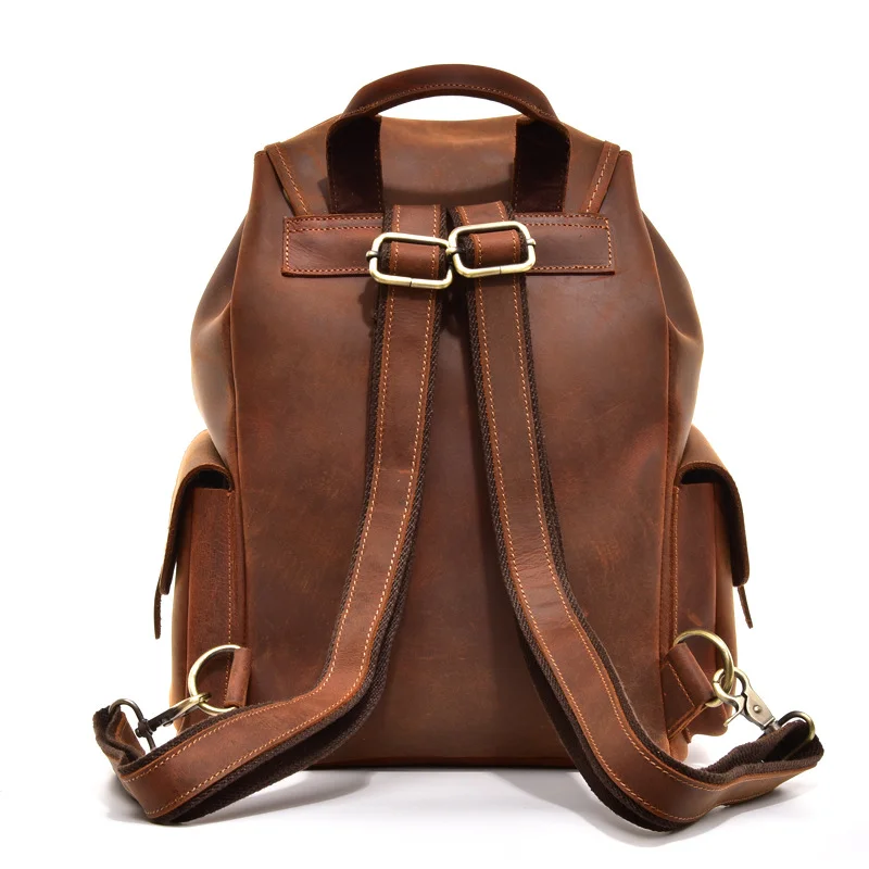 Handmade World Brown Vintage Leather Backpack Laptop Messenger Bag Rucksack Sling for Men Women