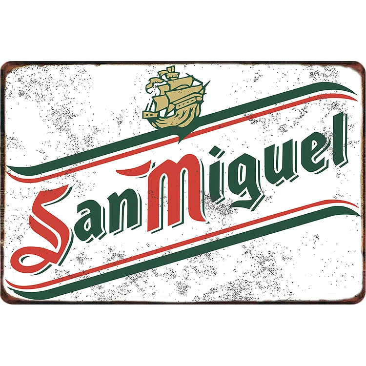 San Miguel Beer - Vintage Tin Signs/Wooden Signs - 7.9x11.8in & 11.8x15.7in