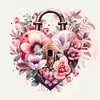 Flower Love Lock - Paint by Numbers Acrylic Painting 40*40cm