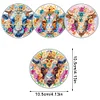[Upgrade]4Pcs Acrylic Special Shape Bull Head DIY Waterproof Diamond Painting Coaster