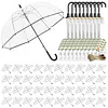 52 Inch Large Clear Bubble Umbrella Bulk with Classic Hook Handle Decorative Clear Wedding Dome Umbrella with Thank You Tags and Rope Guest Souvenirs for Wedding Party Bridal Favors