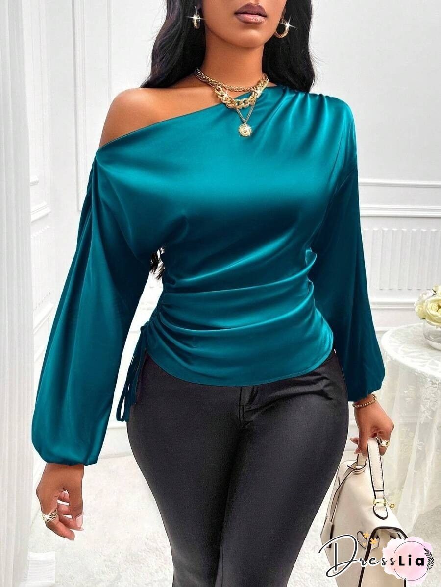 Christmas Semi Shoulder Long Sleeve T-Shirt
