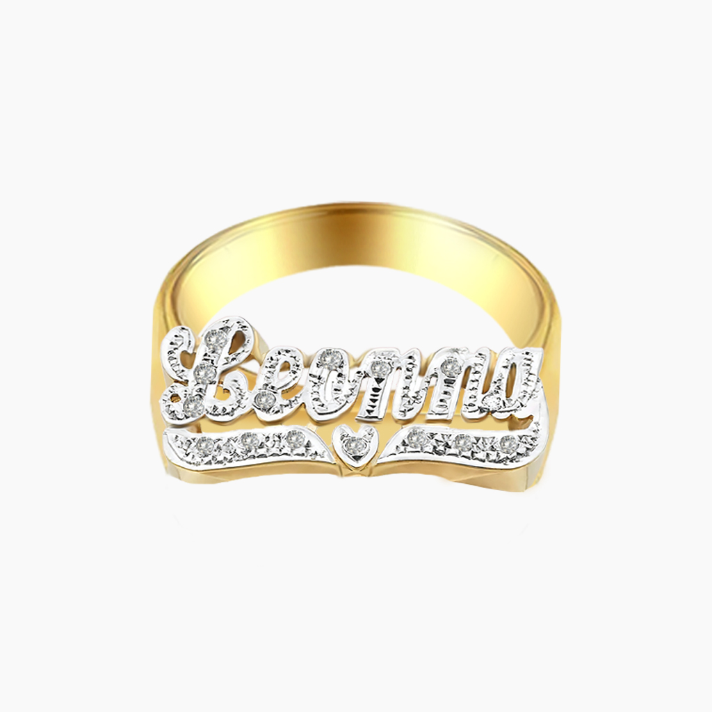Custom Gold Fine carving Name Ring