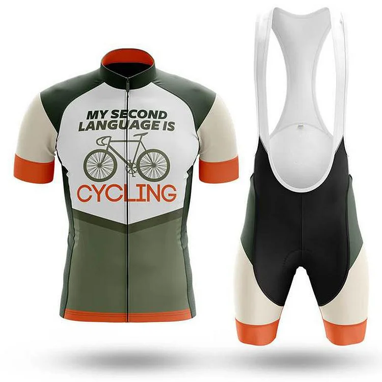 My Second Language Is Cycling Men's Short Sleeve Cycling Kit