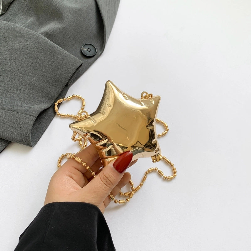 Women's Small Arylic Star Elegant Streetwear Pentagram Magnetic Buckle Crossbody Bag