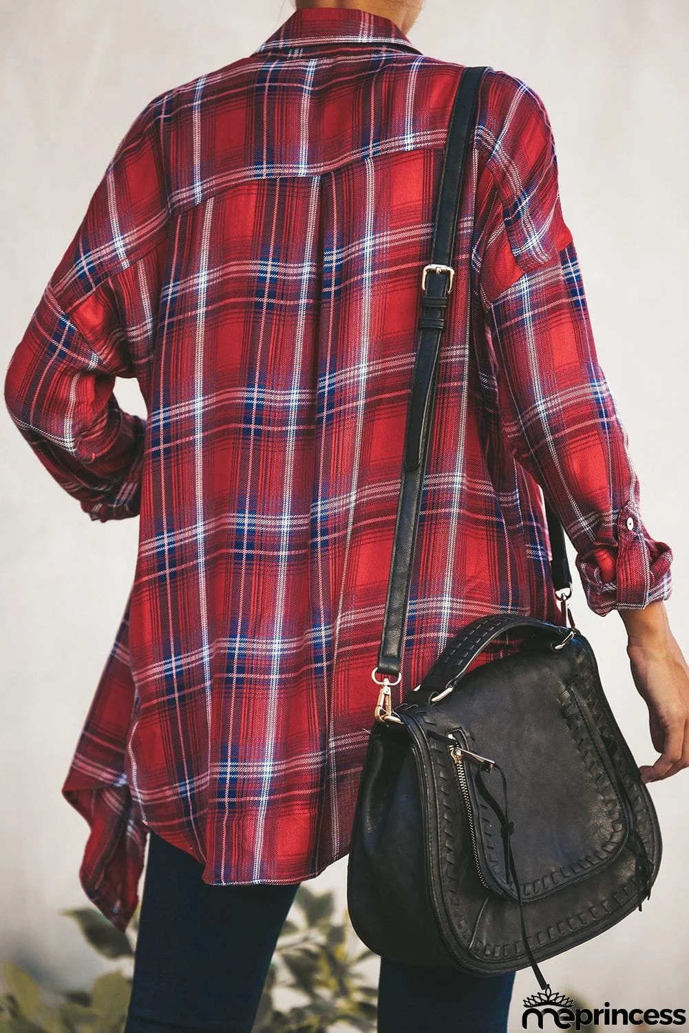 Plaid Drape Cardigan