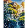 >SALE<Full Embroidery Cotton Thread14CT Print Landscape Flower Hut Cross Stitch50x65cm