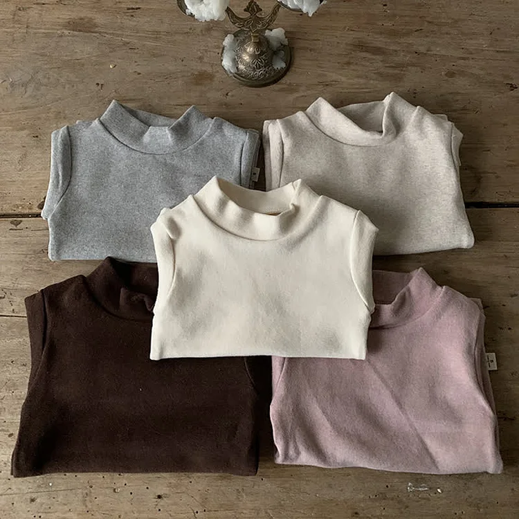 Baby Solid Color Half Turtleneck Shirt