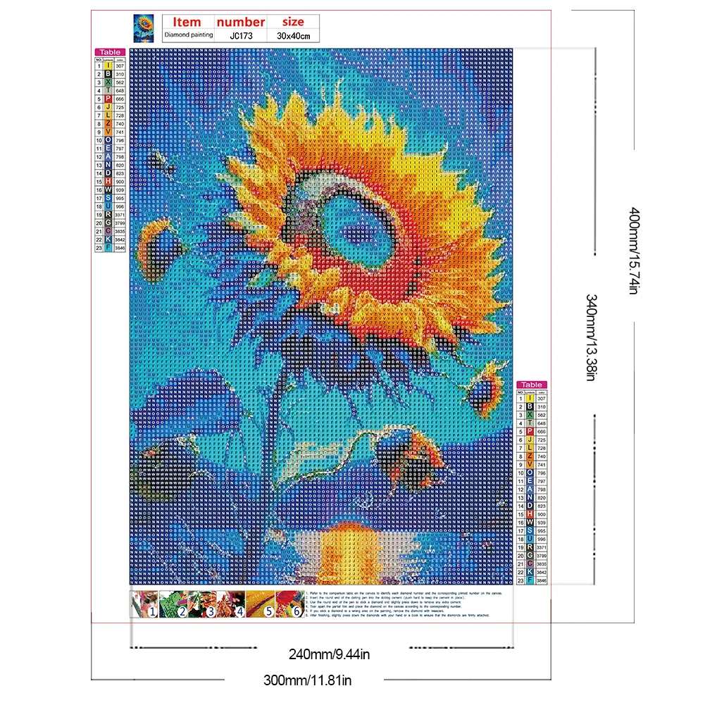 Full Round Diamond Painting 30*40cm - Swaying Sunflowers