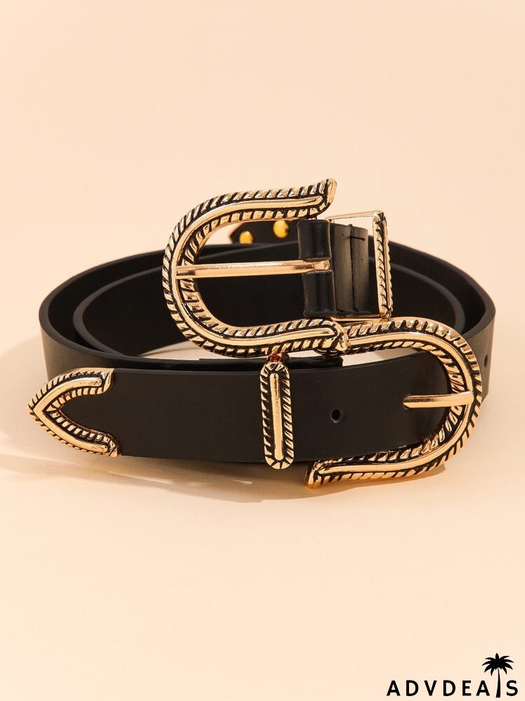 Engraved Western Buckle Belt