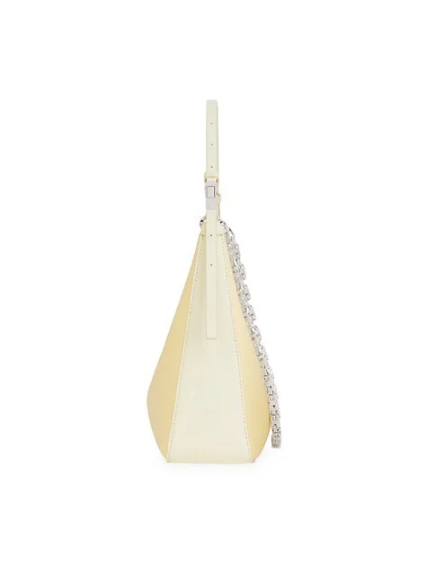 Givenchy Small Moon Cut Out Bag in Canvas with Chain Pale Yellow