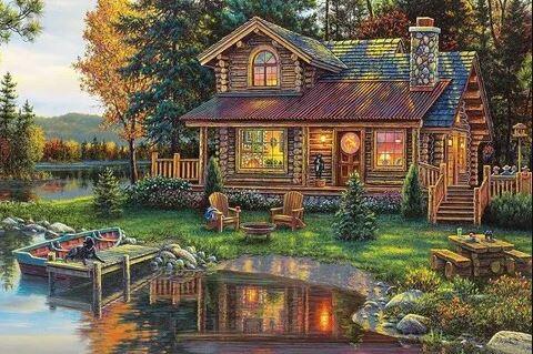 

Log Cottage – Paint By Numbers - 40*50CM, 501 Original