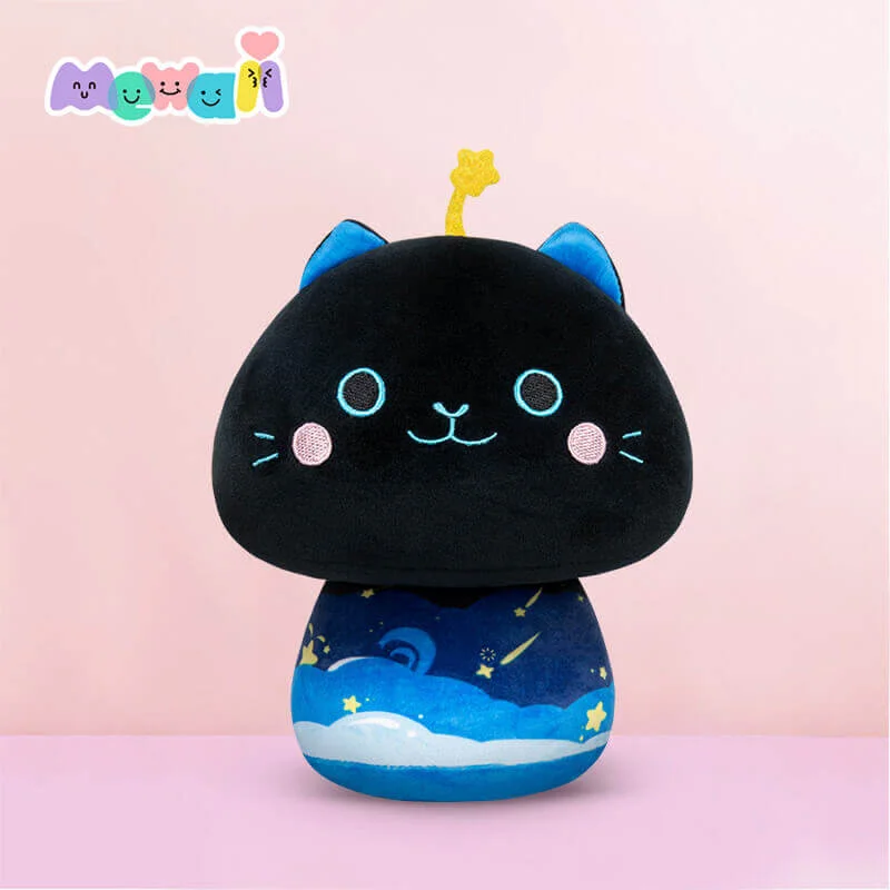 Mewaii Personalized Star Kitten Blue Kawaii Plush Pillow Squishy Toy Mushroom Family For Gift