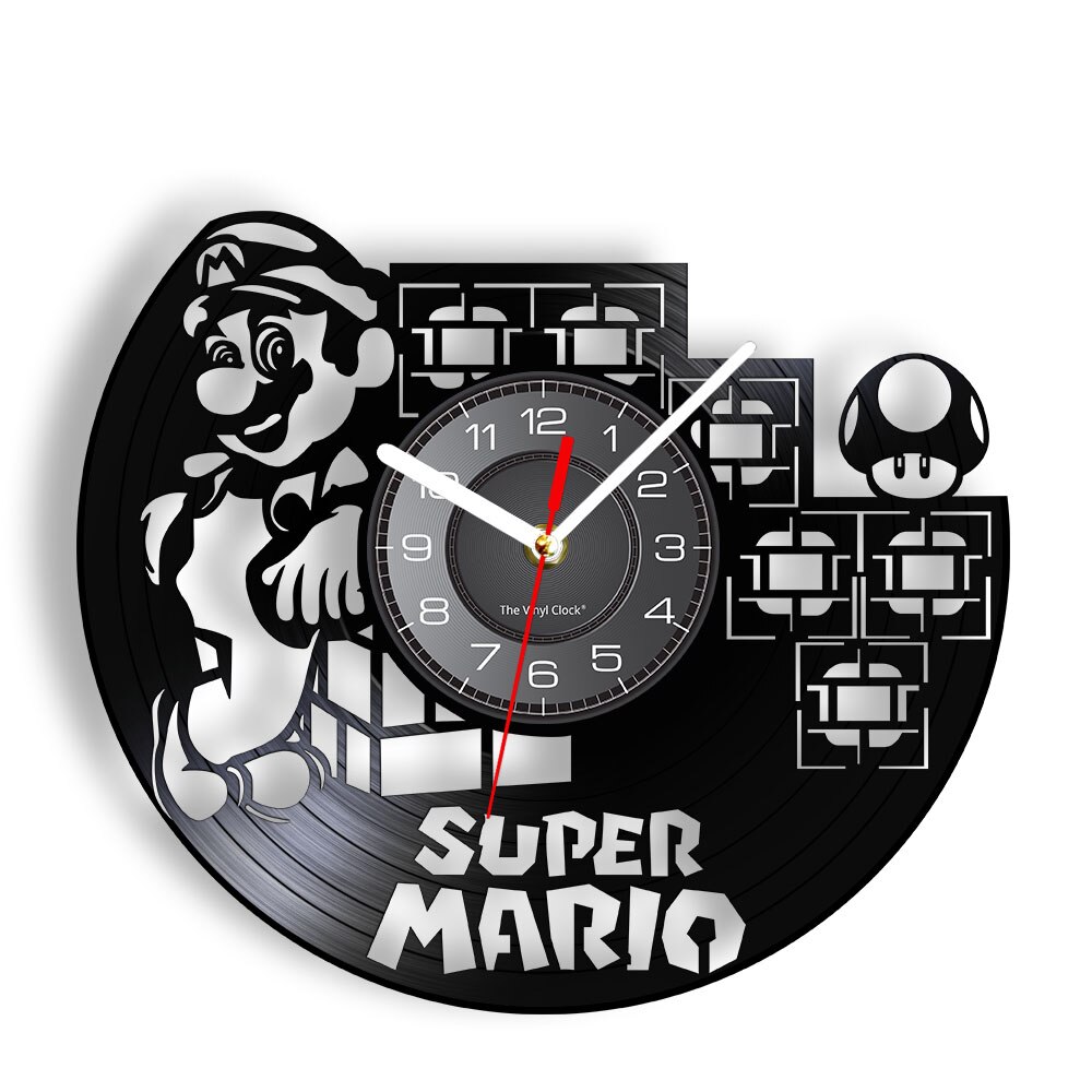 

Mushroom Brother Video Game Retro - Vinyl Record Wall Clock - Without LED, 501 Original