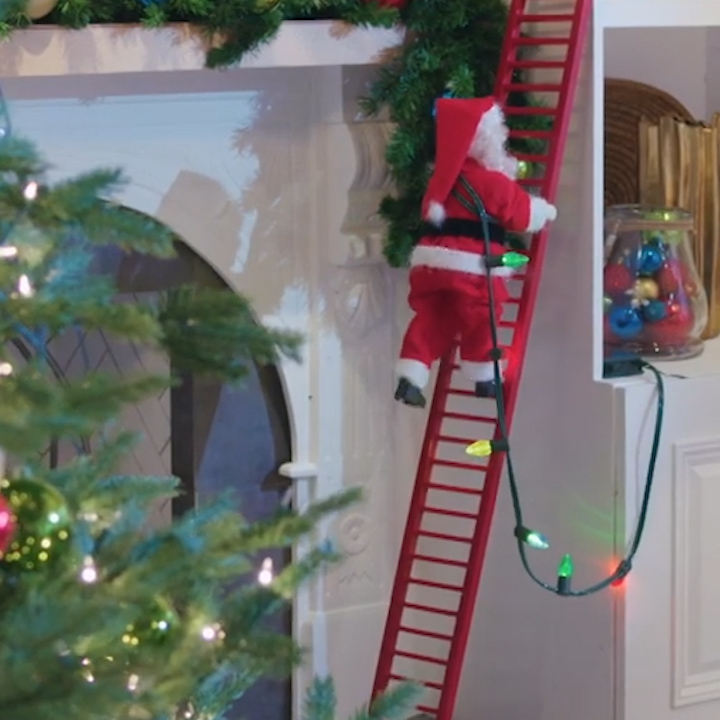 2022 Christmas Gift Electric Climbing Ladder Santa Claus