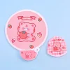 8PCS Summer Outdoor Cute Cartoon Portable Soft Fabric Round Folding Fan Kids Back to School Stationery Gift