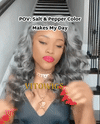 New Salt & Pepper Glueless Nature Beautiful Loose Wave Long Wig