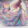 Colorful Butterfly Girl-11CT Stamped Cross Stitch 40*40cm