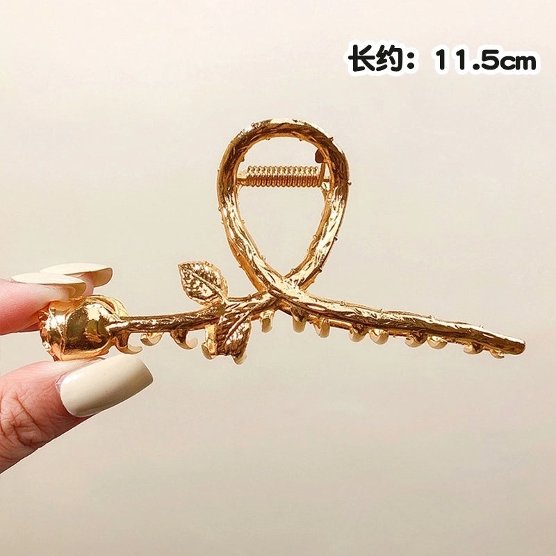 Simple Metal Catch Clip Large Shower Pearl Shark Clip