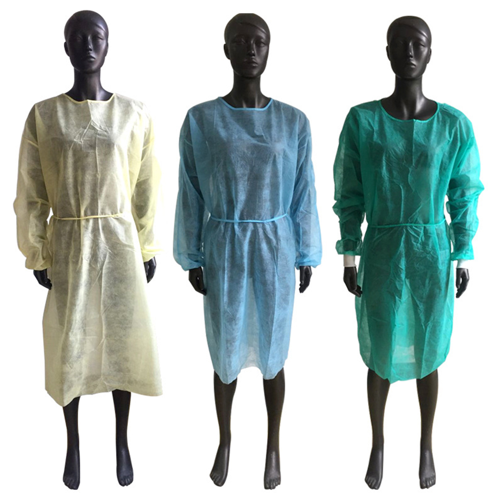 

10pcs Disposable Protective Isolation Clothing Non Woven Anti Splash Gown, Green, 501 Original