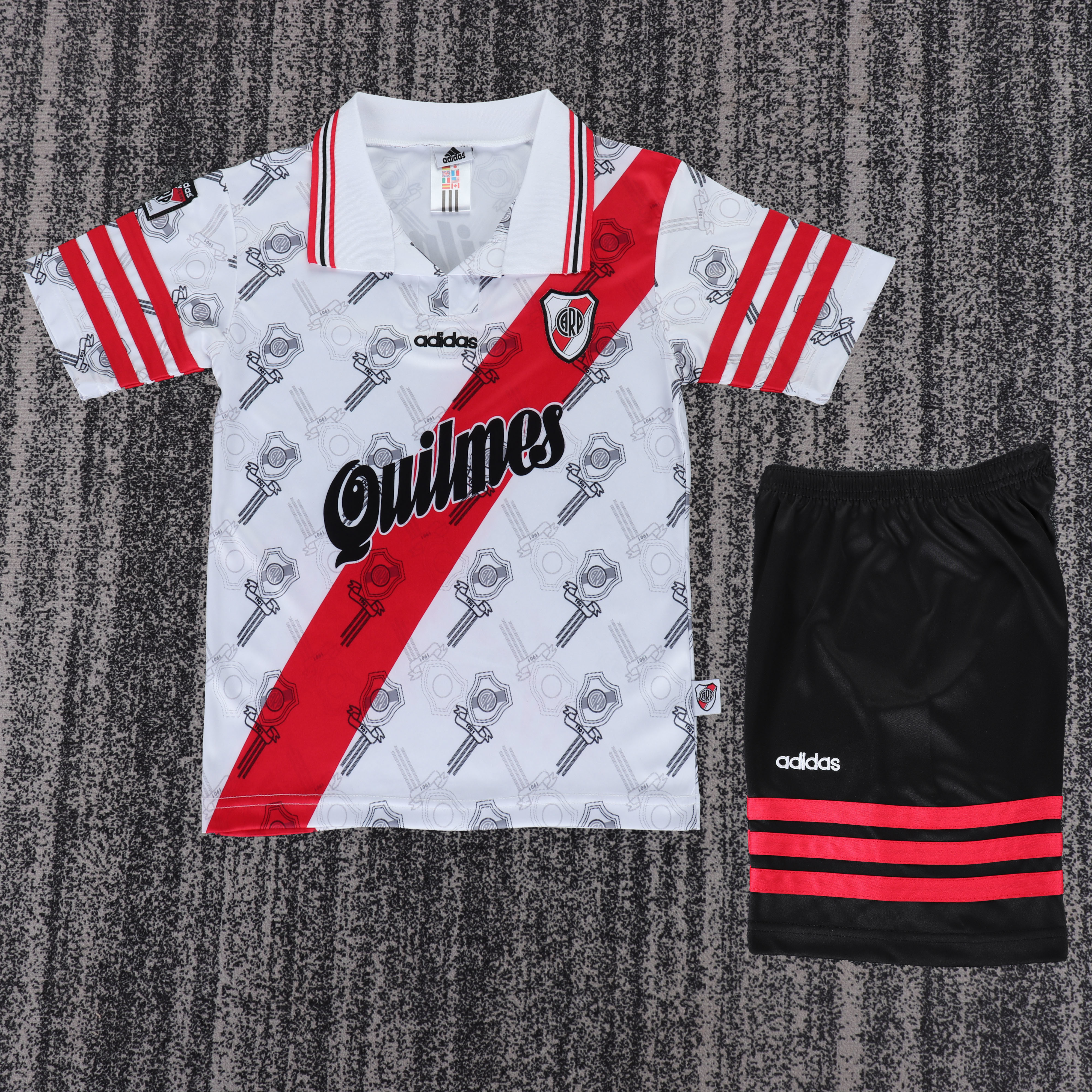 1996-1997 Kids Size Retro  River Plate Home Football Shirt