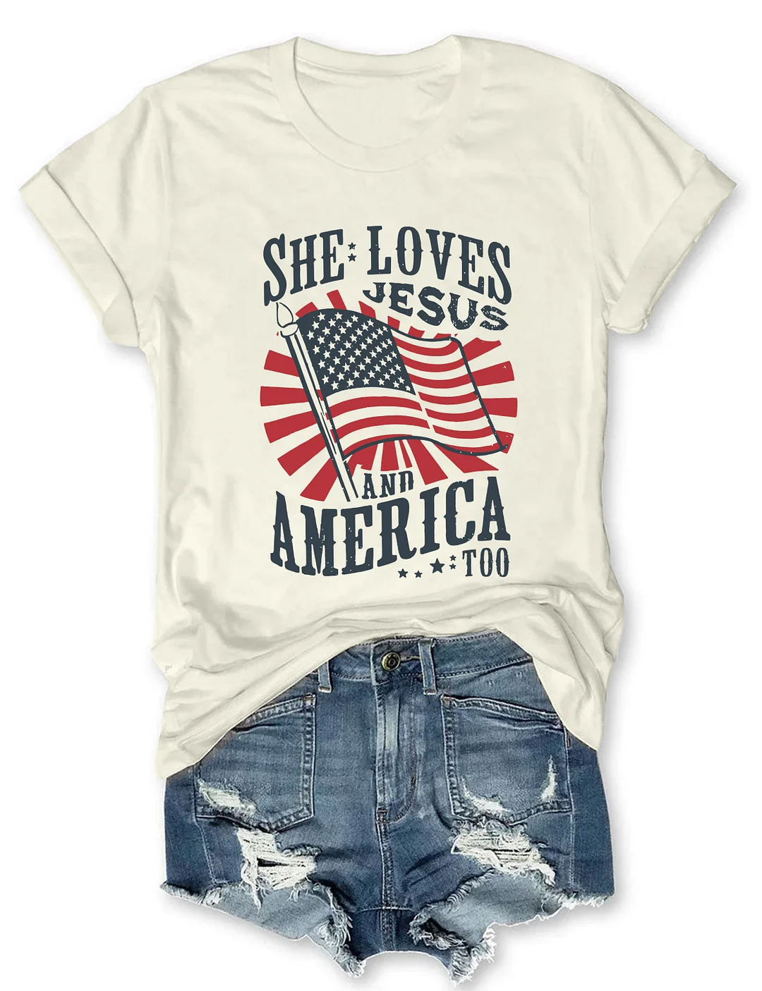 She Loves Jesus And America Too T-shirt
