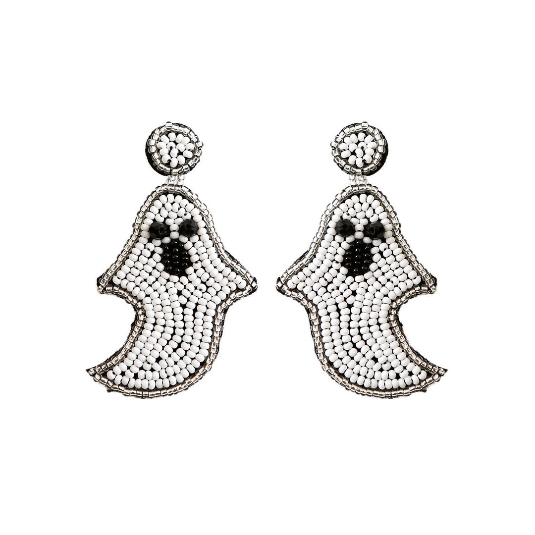 Halloween Ghost Handmade Beaded Earrings