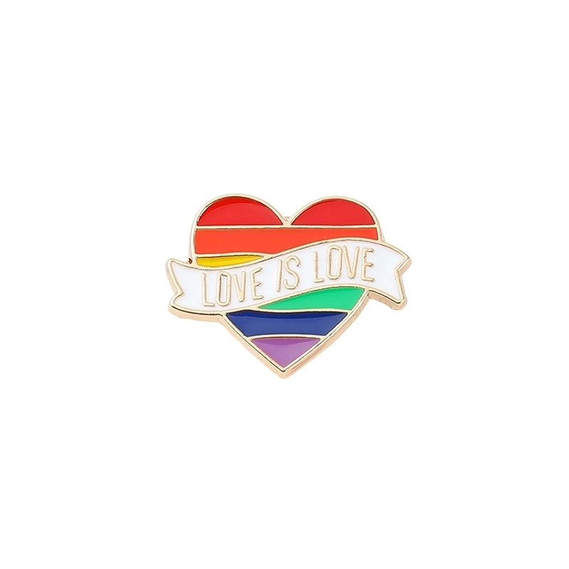 Fashion Pin Rainbow Heart Shape Alloy Plating Unisex Brooches