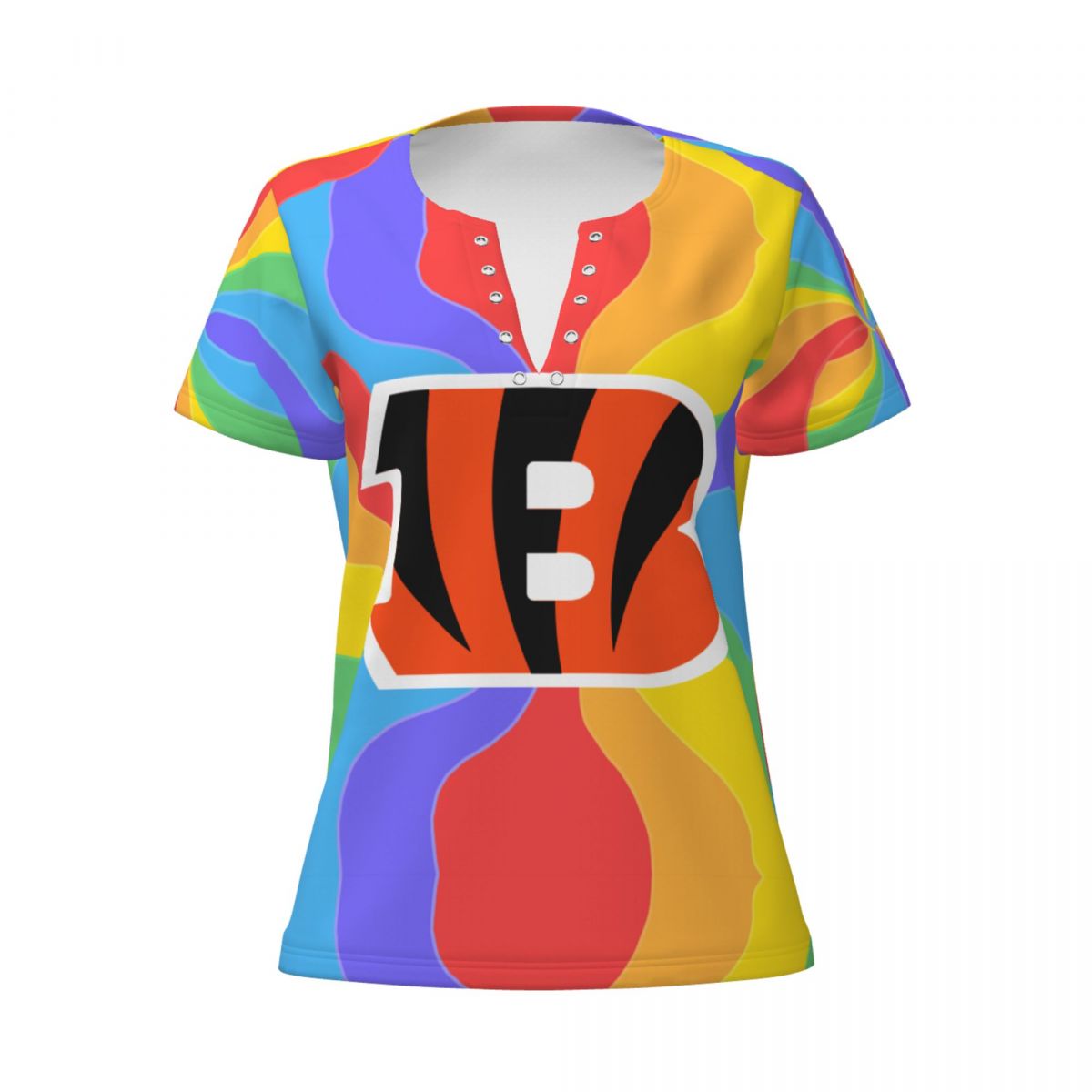 Cincinnati Bengals Pride Women's Summer Tops V Neck T-Shirt