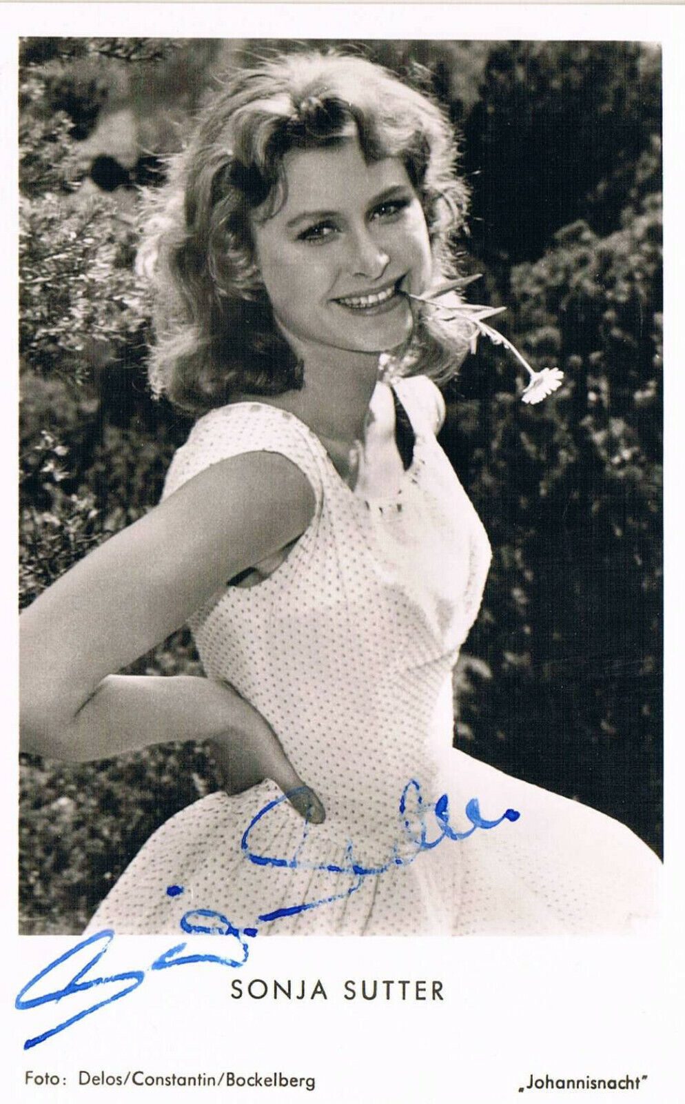 Sonja Sutter 1931-2017 autograph signed postcard Photo Poster painting 3.5x5.5