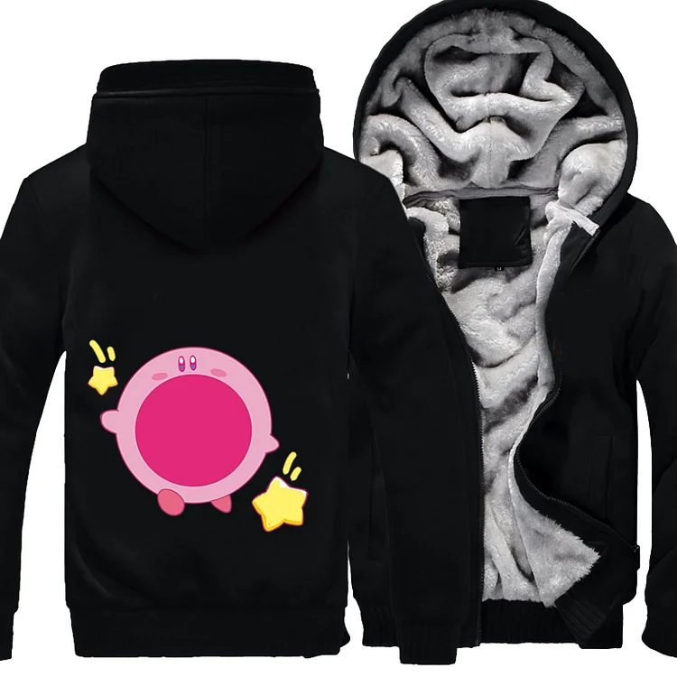 Kirby Eating The Stars Open Mouth, Kirby Fleece Jacket