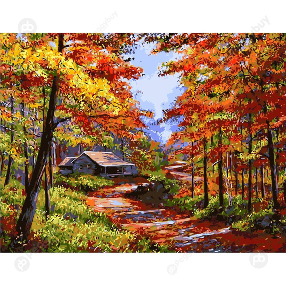 

40*50CM Paint By Numbers-Trees House, 501 Original