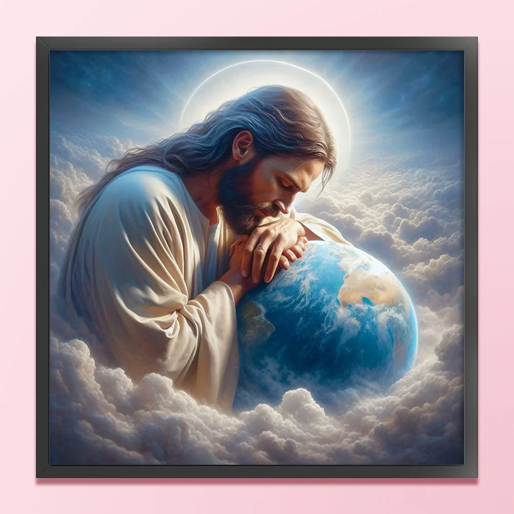 11CT Full Stamped Cross Stitch - Jesus(Canvas|40*40CM)