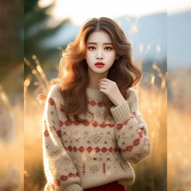 Athvotar Athvotar Autumn And Winter New Super Good-Looking Retro Lazy Wind Loose Yang Gas Age Reduction Knitting Shirt Bottom Top