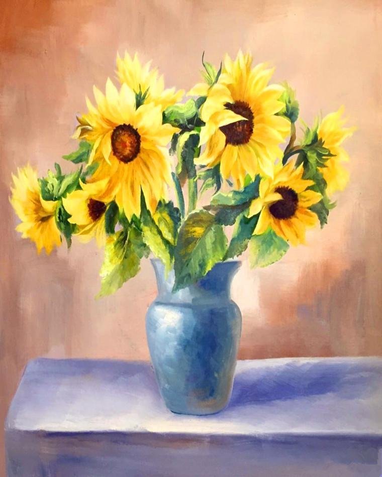 Flower Sunflower Paint By Numbers Kits UK For Adult RA3469