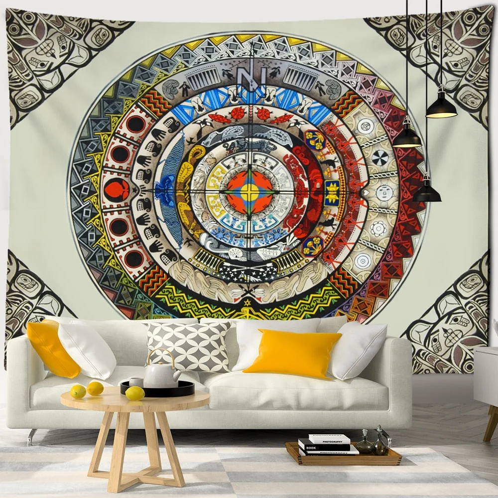 Mandala Tarot Tapestry Wall Hanging Zodiac Star Plate Sun And Moon Psychedelic Witchcraft Hippie Home Decor